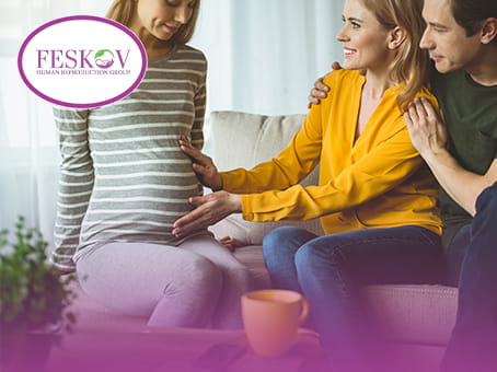 Schema del contributo genetico: 100% del DNA dai genitori biologici e 0% di influenza genetica della madre surrogata.